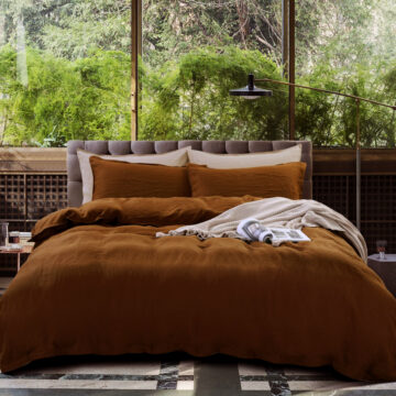 French Linen Pecan Duvet Set